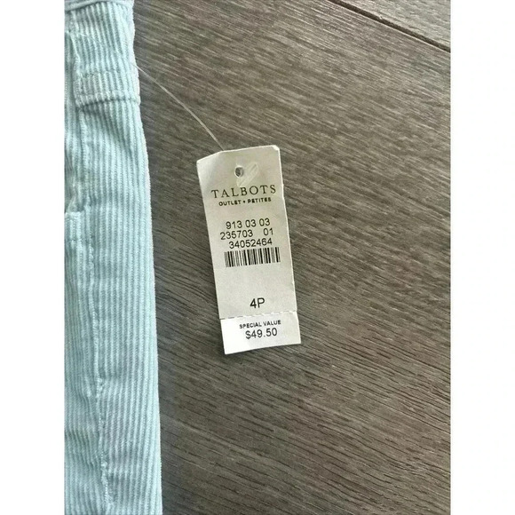 Talbots Pant Signature Bootcut Five Pocket Corduroy Blue Cotton Stretch Size 4p - Picture 5 of 11